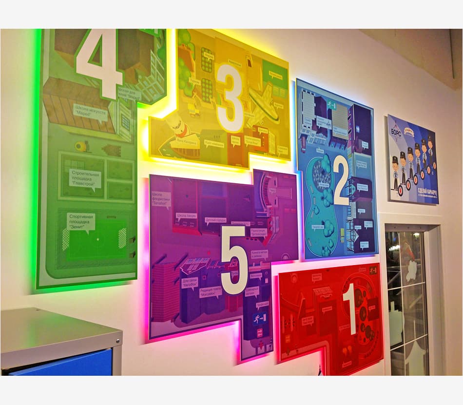 Дизайн интерьера и фасада игровой комнаты в Детском развлекательном центре «КидБург» для компании БОРС