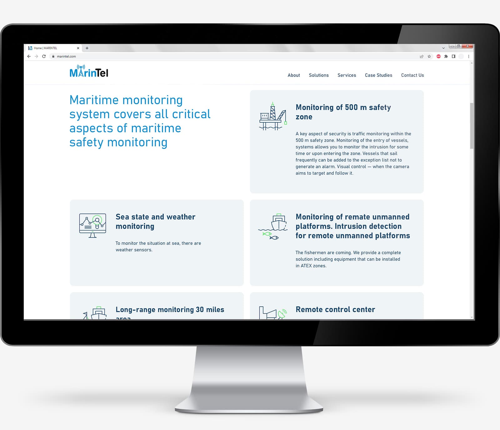 Разработка дизайна корпоративного сайта на английском языке для компании MarinTel