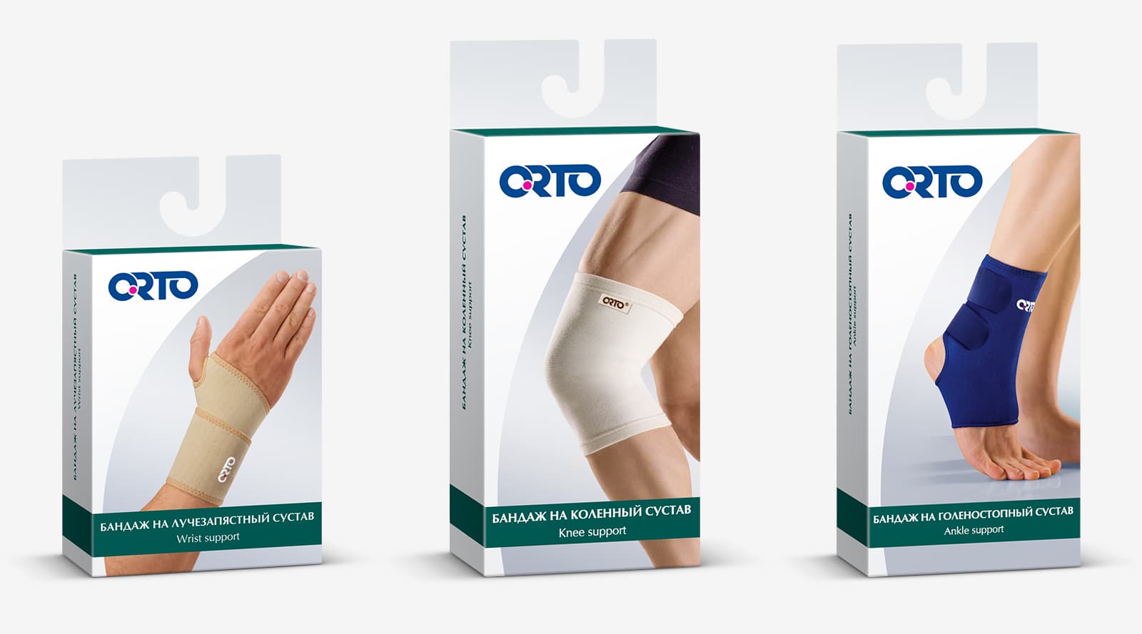 Дизайн серии упаковок для ортезов бренда ORTO Classic